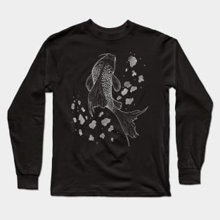 Splash - Chalkboard style, koi fish, animals Long Sleeve T-Shirt